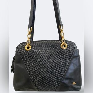 Bally Quilted Panel Lambskin Leather Tote - Rare Vintage Italian Luxury